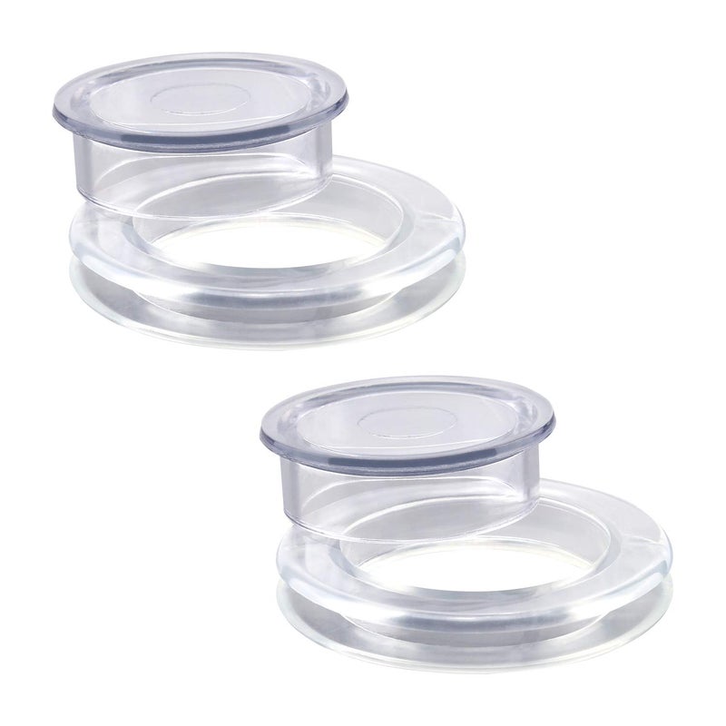 AIEX 2 Inch 2 Set Patio Table Umbrella Hole Ring and Cap Set Silicone Transparent Including 2 Rings and 2 Stoppers - Image 1